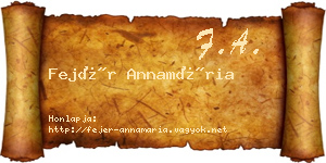 Fejér Annamária névjegykártya